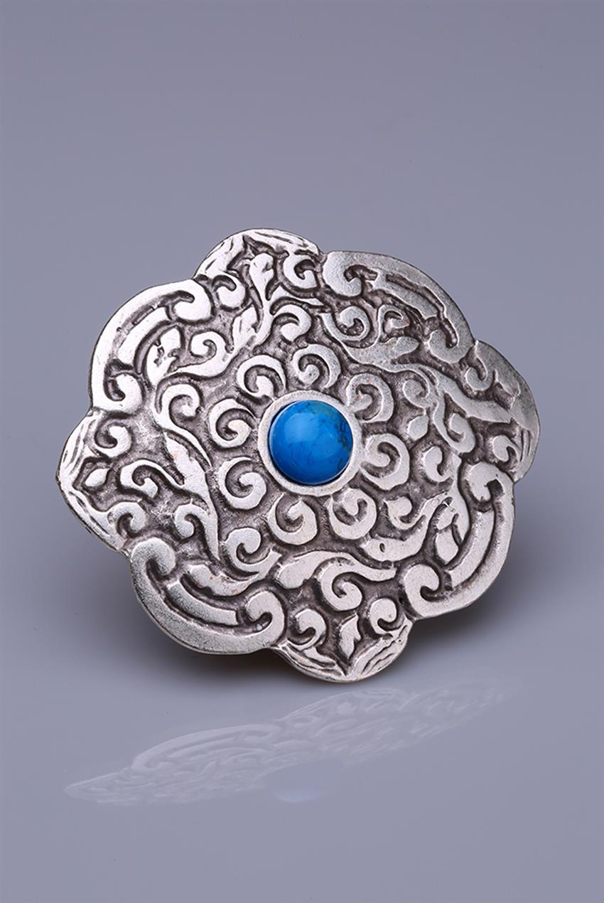 Blue Silver Plated Magnet Brooch 05-0923-59-12