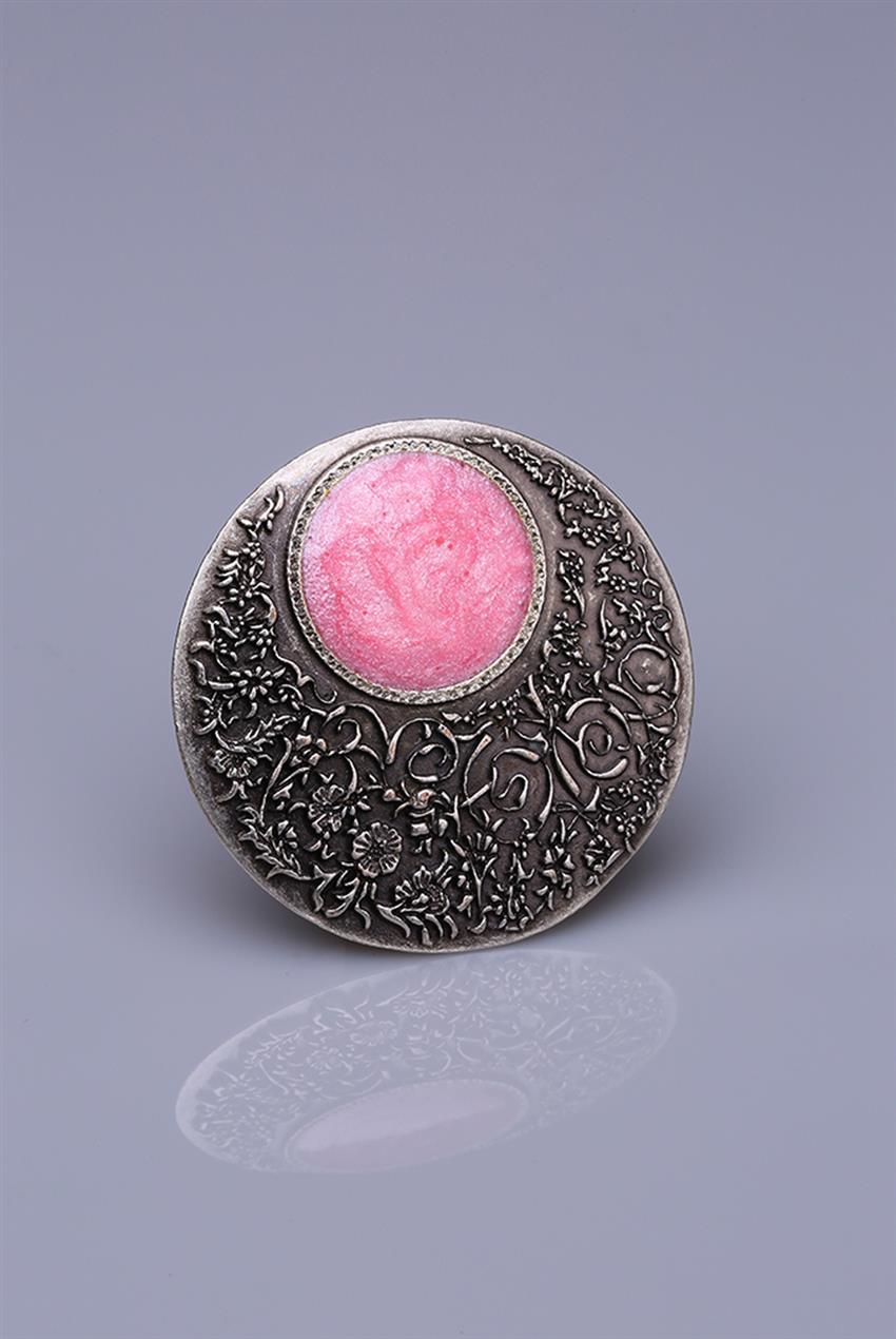 Pink Silver Plated Magnet Brooch 05-0926-07-12