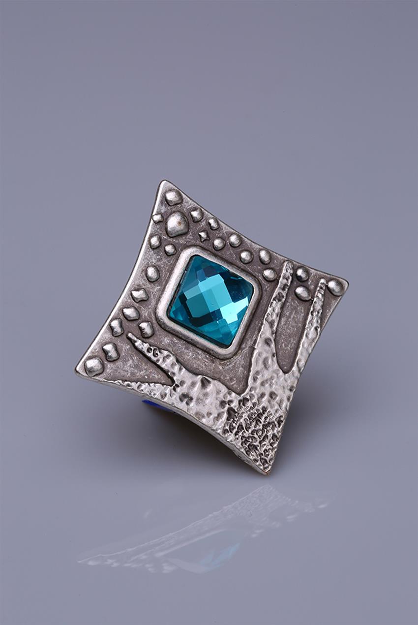 Ice Blue Cristal Silver Plated Magnet Brooch 05-0933-35-12
