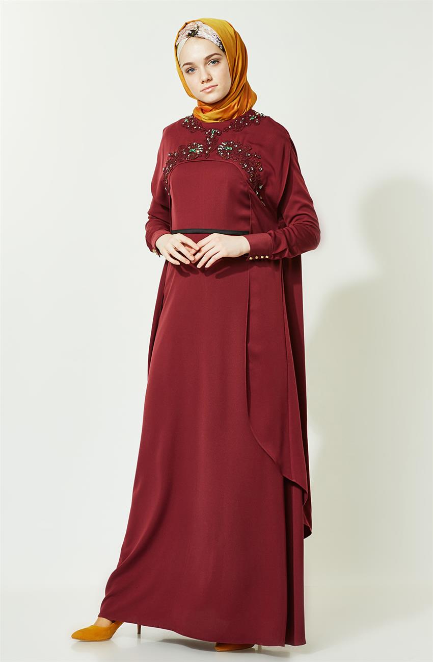 Evening Dress Dress-Claret Red KA-A4-23061-26