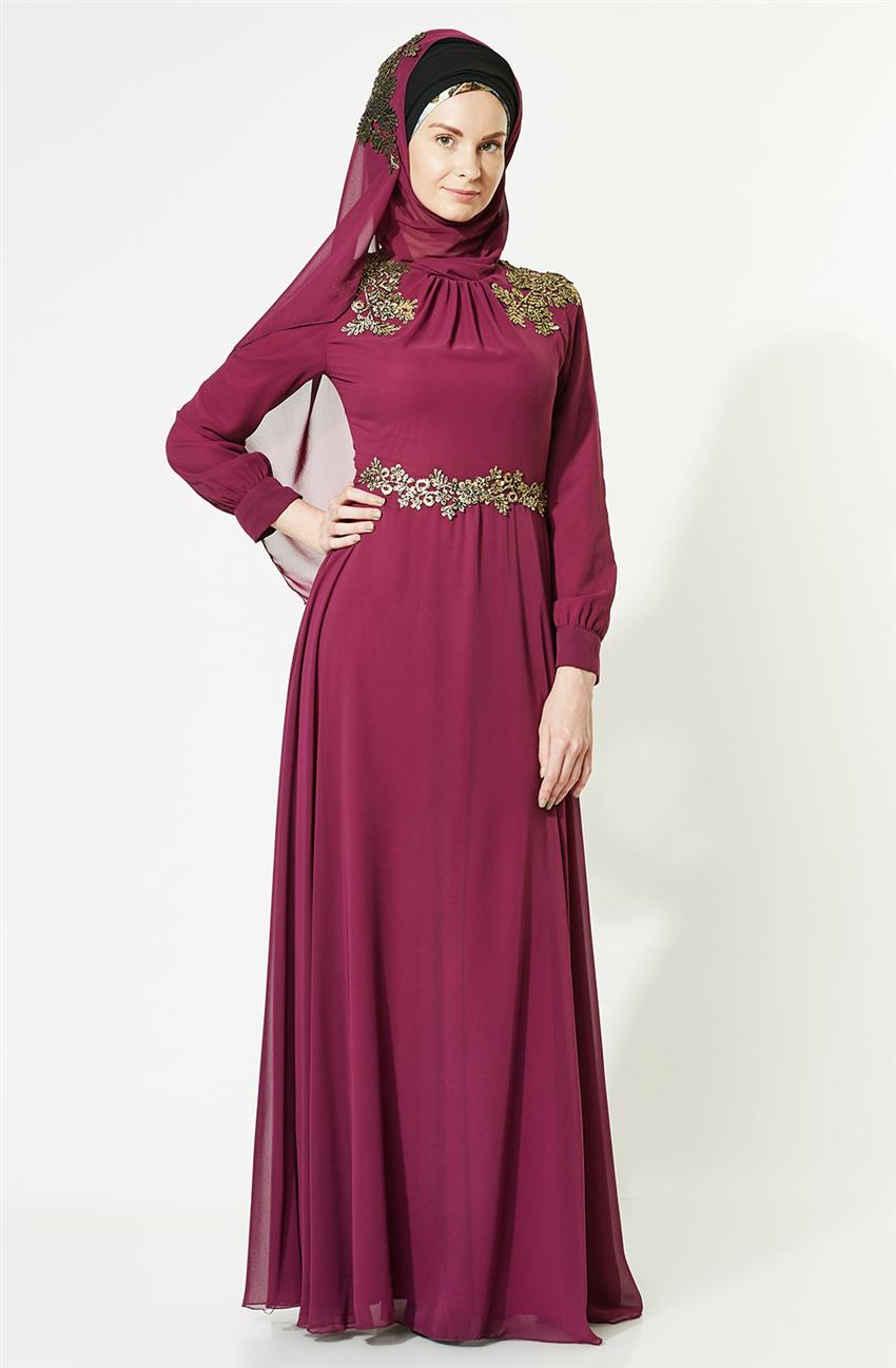 فستان سهرة فستان-أرجواني ar-3010-45