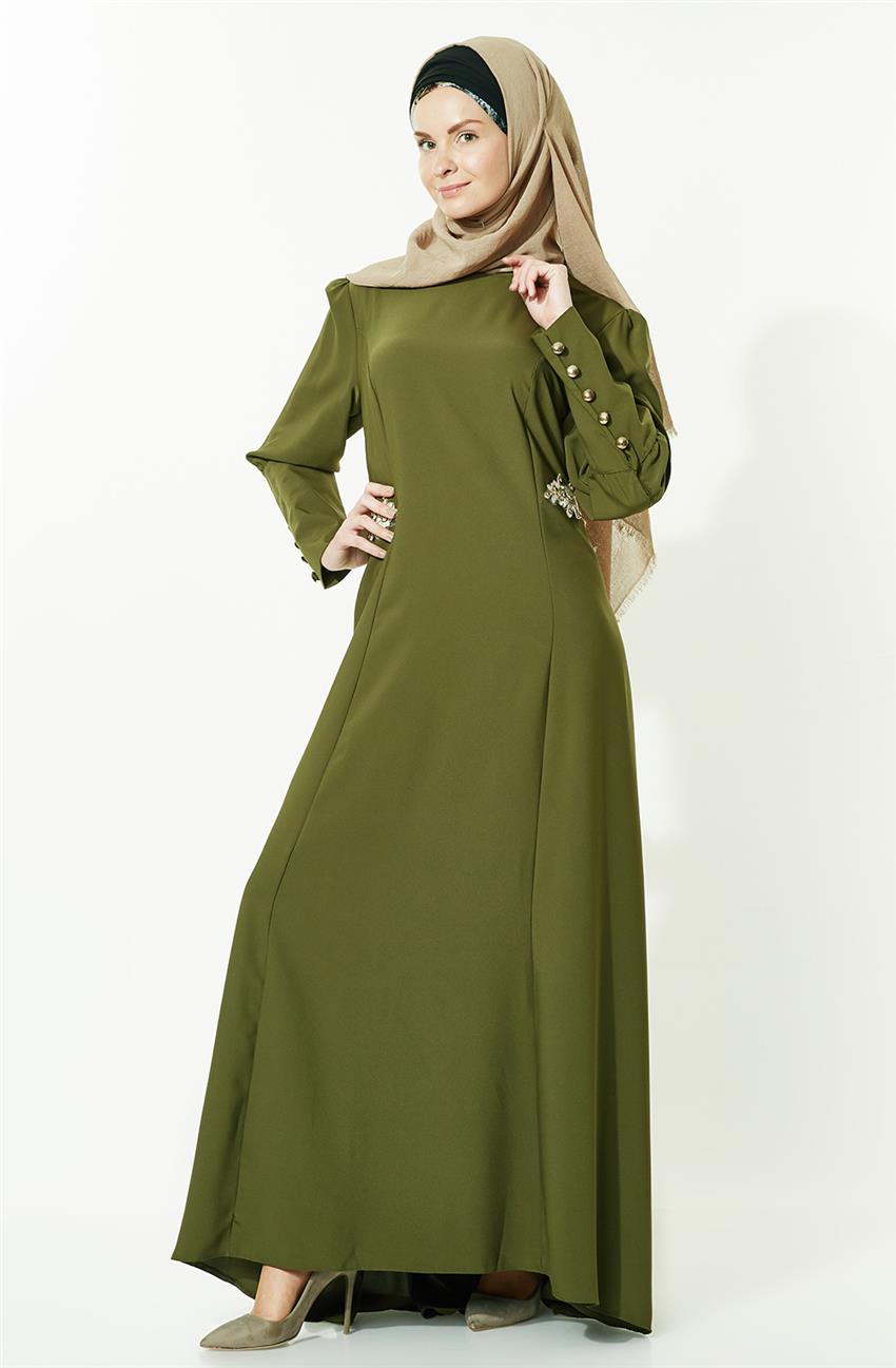 Evening Dress Dress Khaki 9013-27