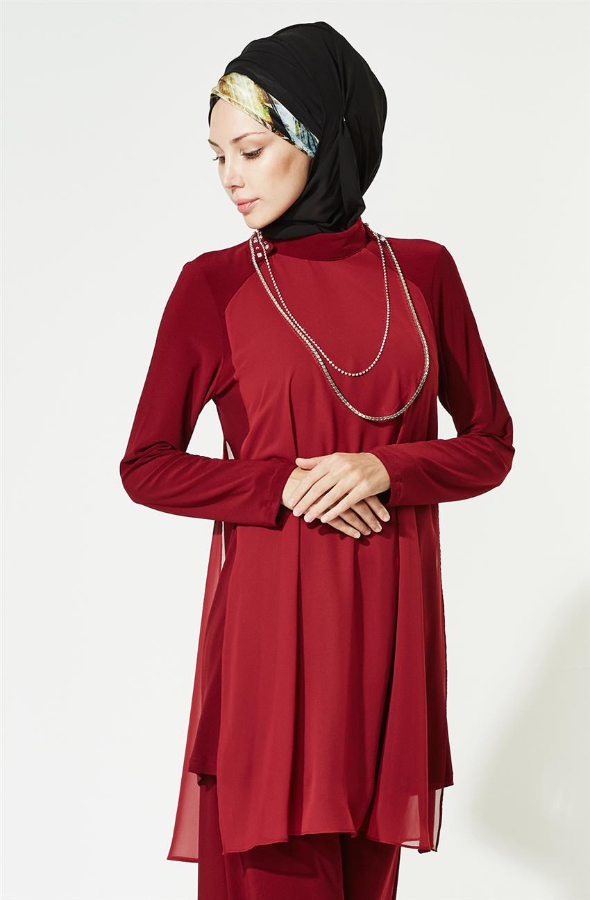 Evening Dress Suit-Claret Red 9012-67
