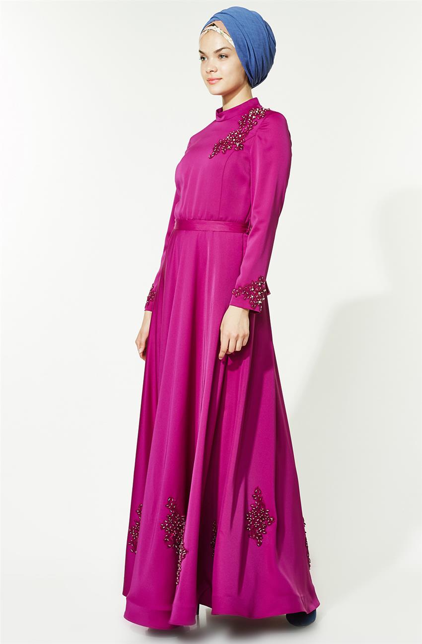 Tuğba Evening Dress-Fuchsia M5144-26