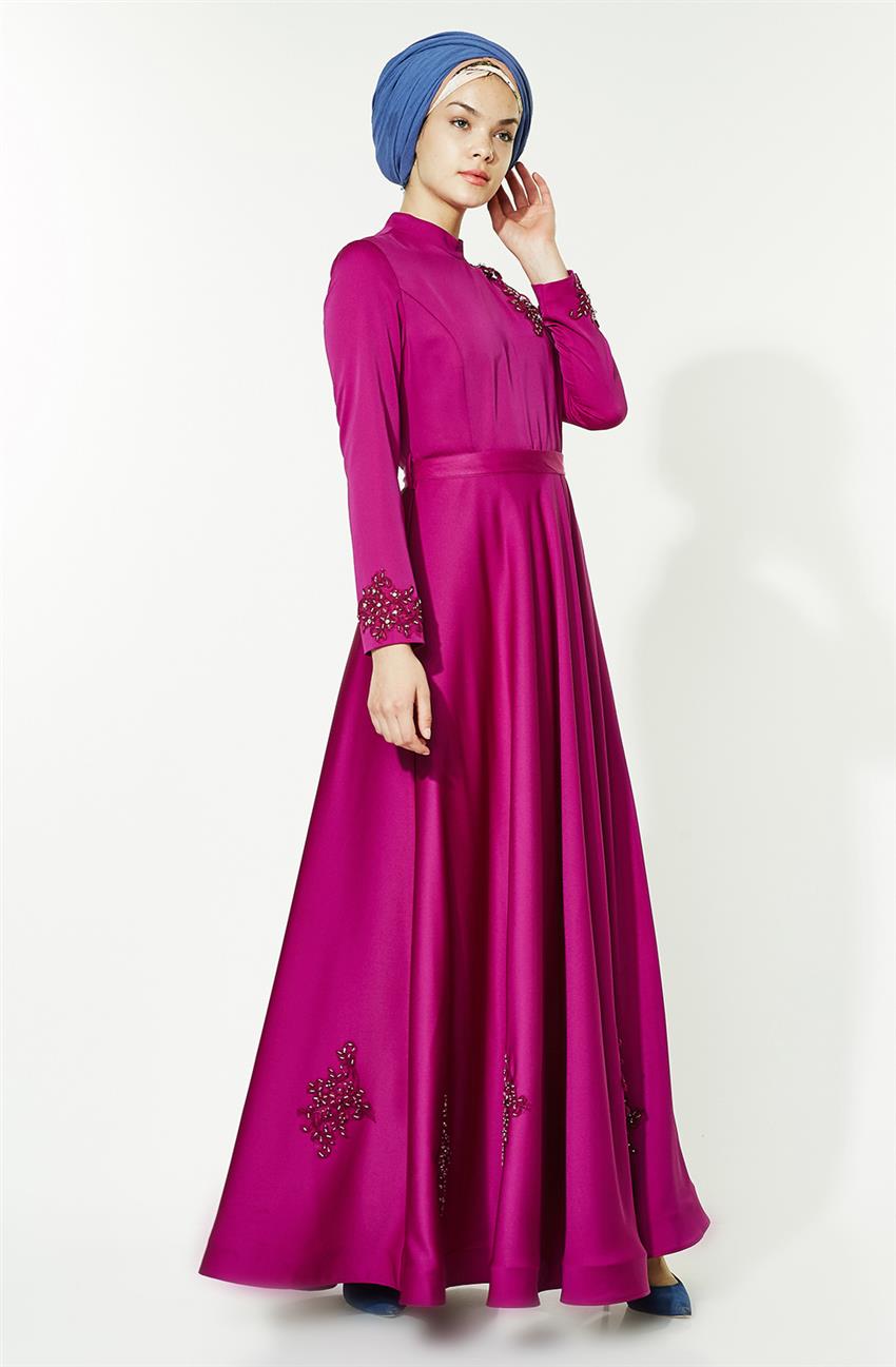 Tuğba Evening Dress-Fuchsia M5144-26