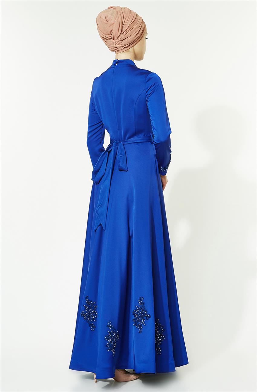 Tuğba Evening Dress-Sax M5144-69