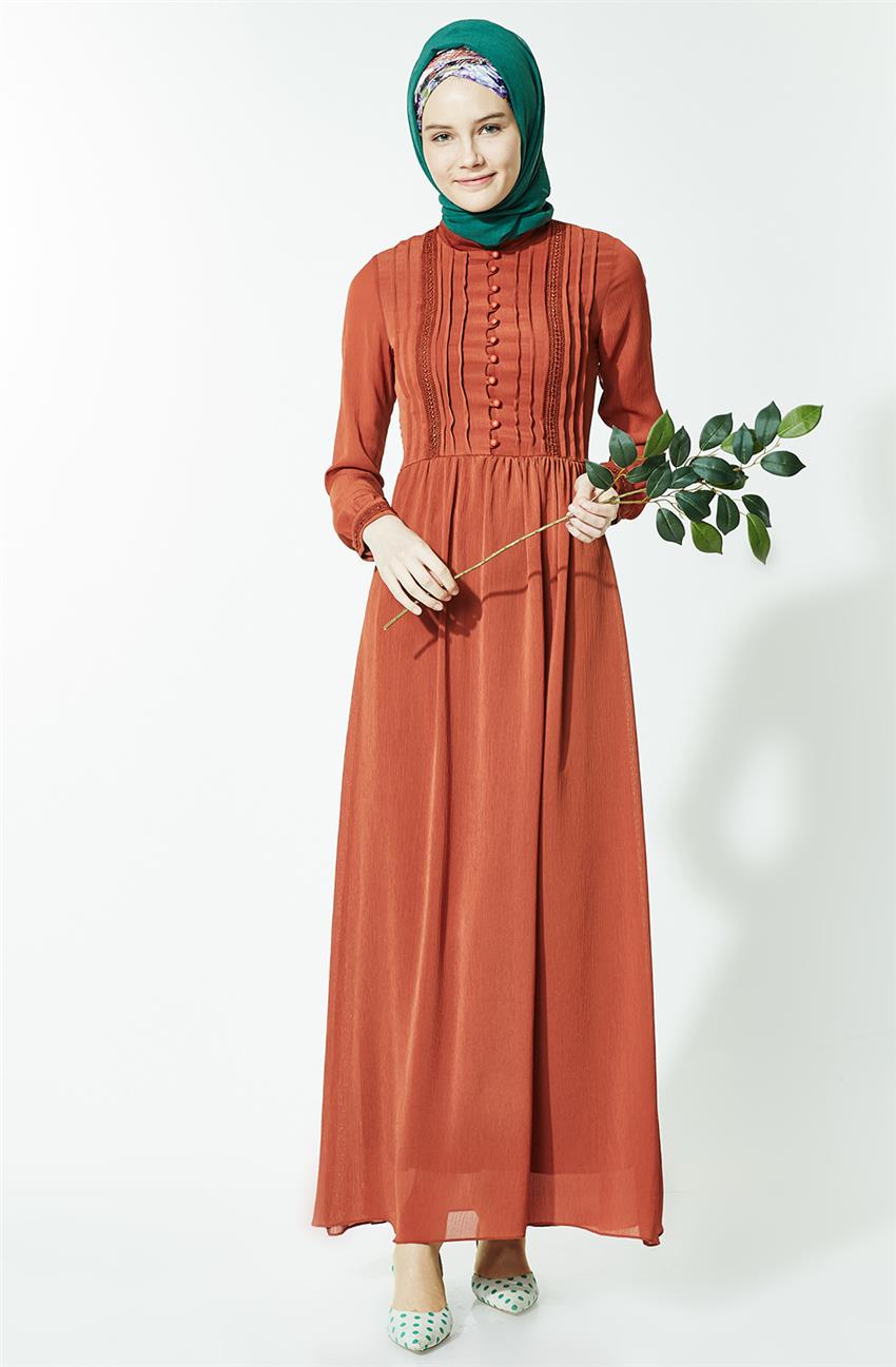 فستان-أحمر قرميدي LR2518-58