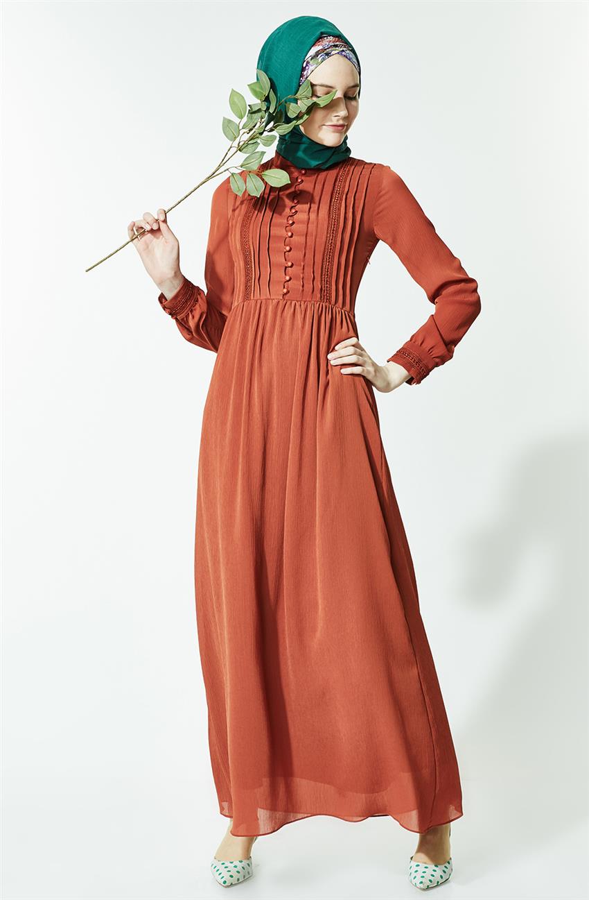 فستان-أحمر قرميدي LR2518-58
