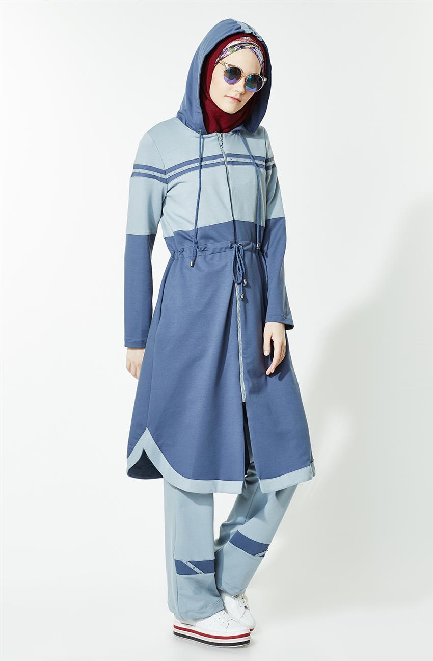 Tuğba ملابس نوم طقم-أزرق M4513-32