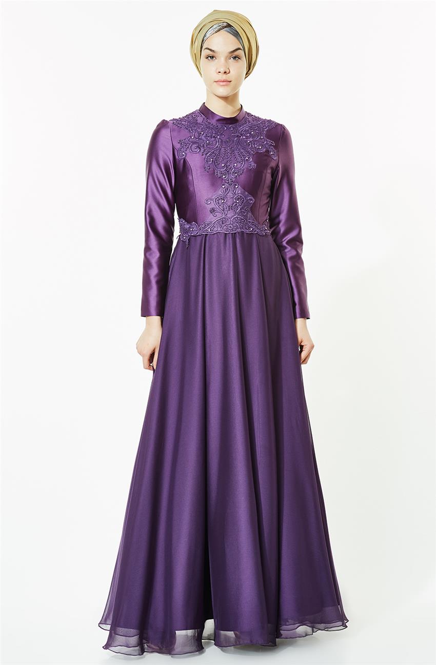 Tuğba فستان سهرة-أرجواني L5279-19