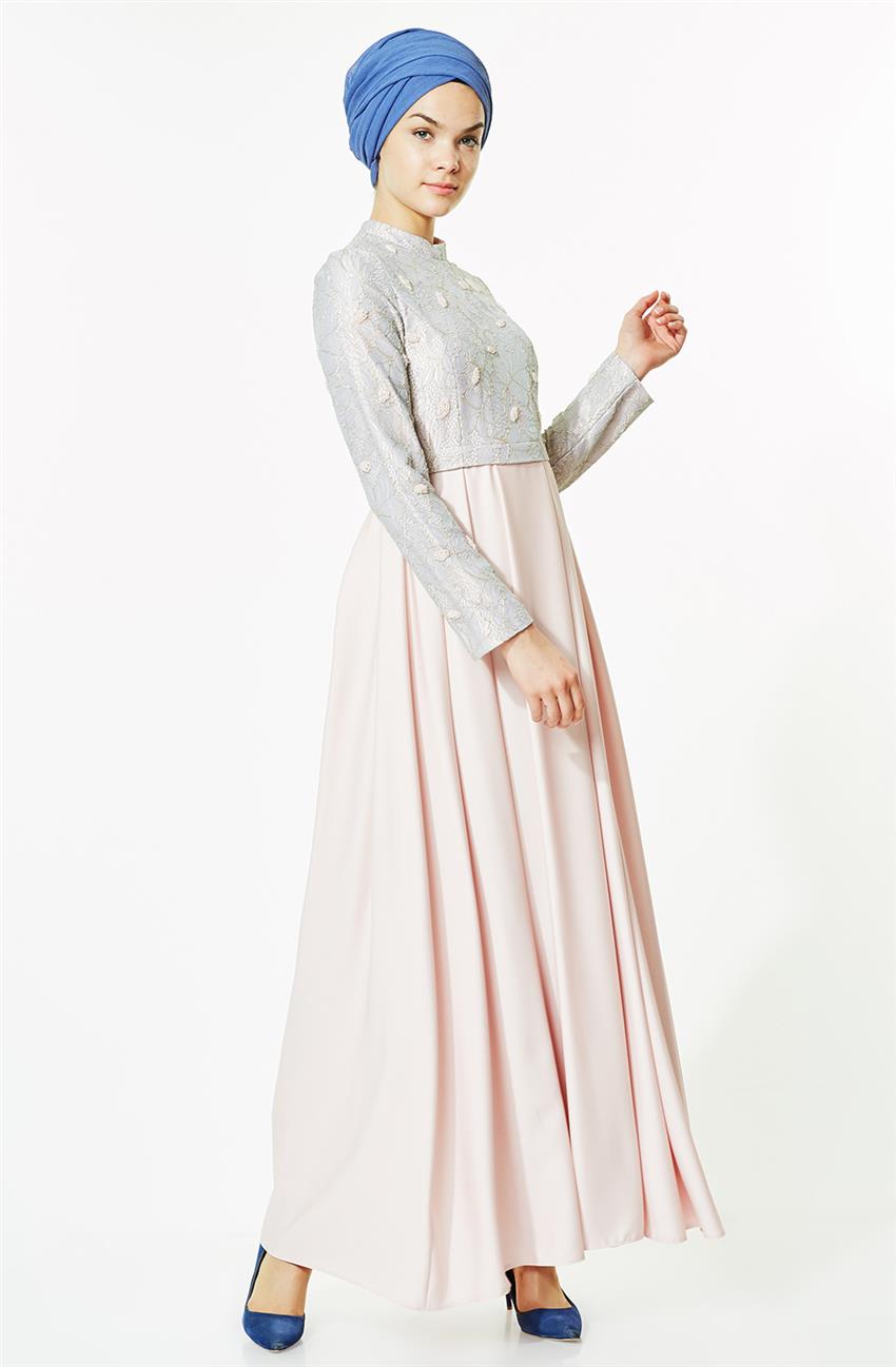 Tuğba Evening Dress-Powder L5284-17