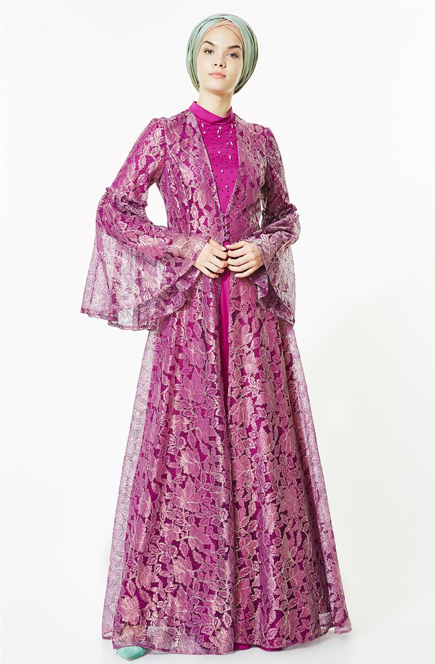 Tuğba فستان سهرة-أرجواني L5288-19