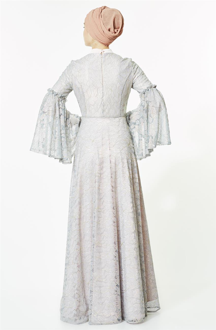 Tuğba فستان سهرة-لون البودرة L5288-17