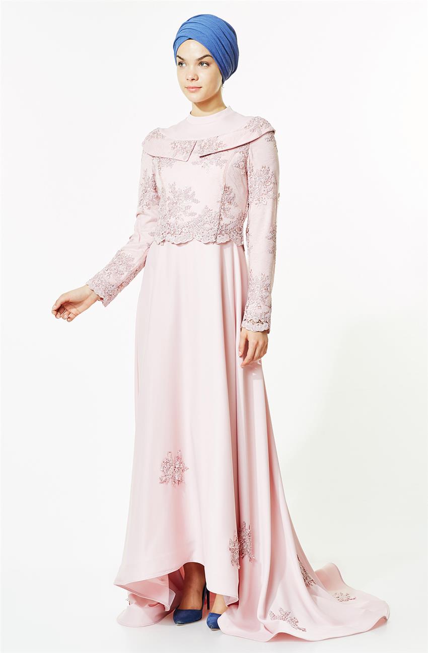 Tuğba Evening Dress-Powder L5300-17
