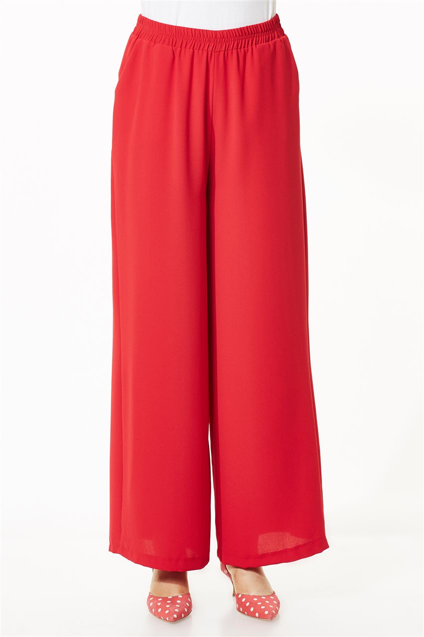 Bol Paça Kırmızı Pantolon MS752-34