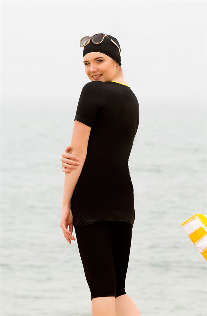 Covered Swimsuit-Black 1825-01