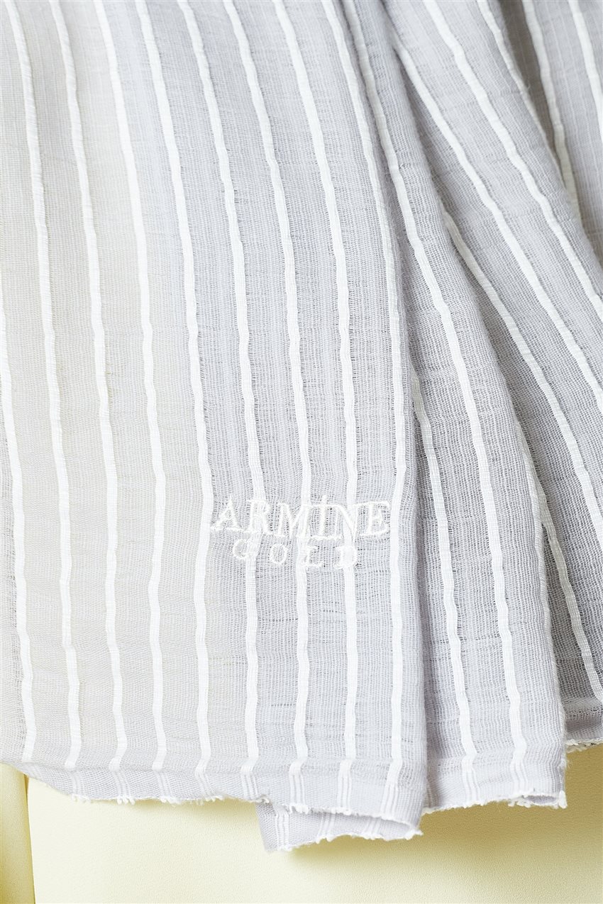 Armine قطن شال ar-9873-1347 رمادي أبيض
