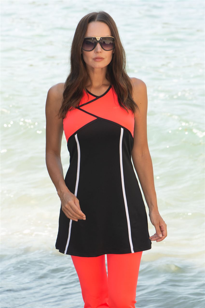 Covered Swimsuit-Black 1809-01