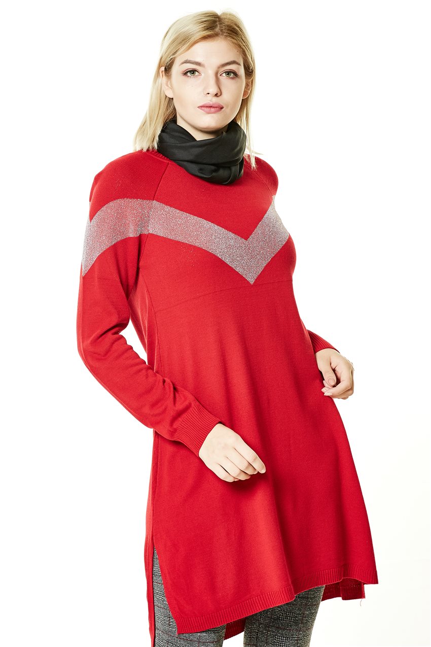 Knitwear-Red PL4009-34