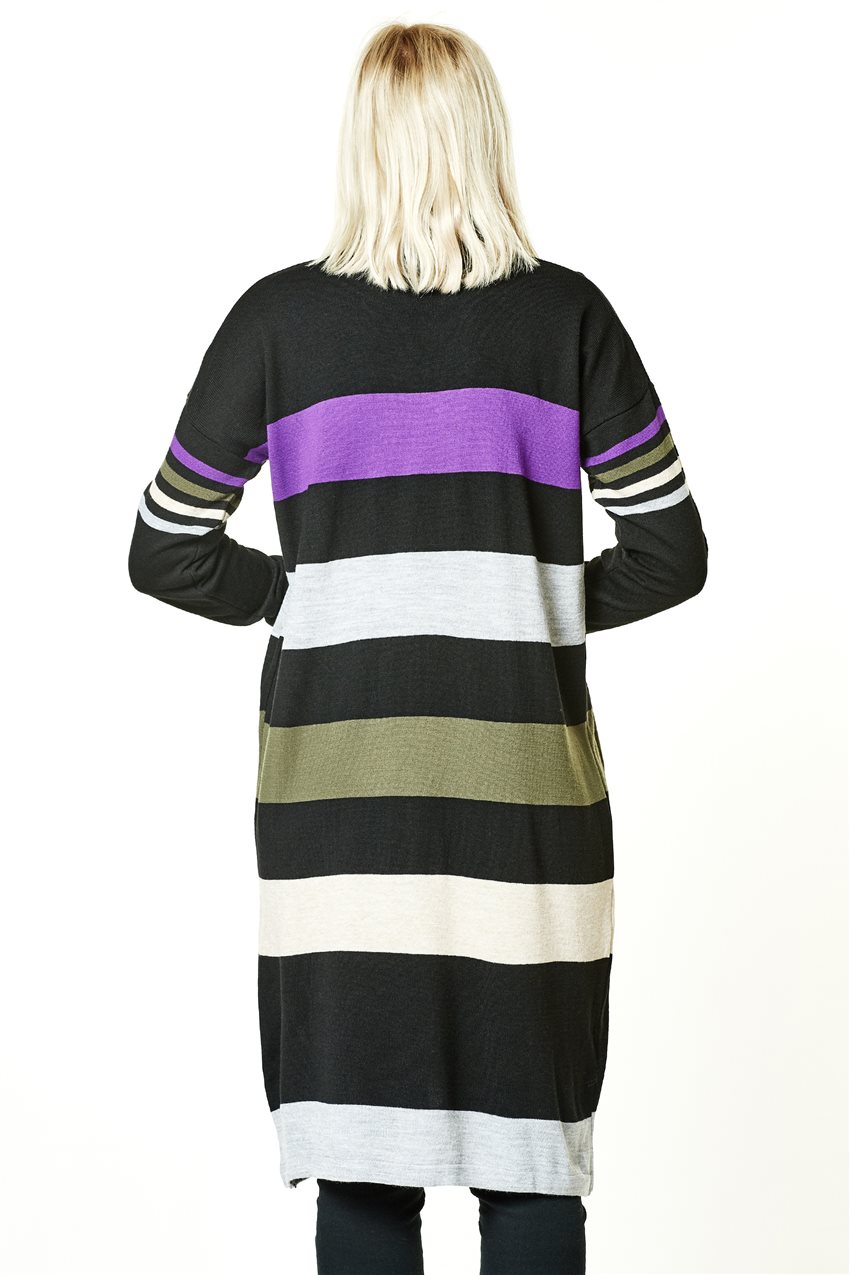 Knitwear-Black Purple PL15004-0145