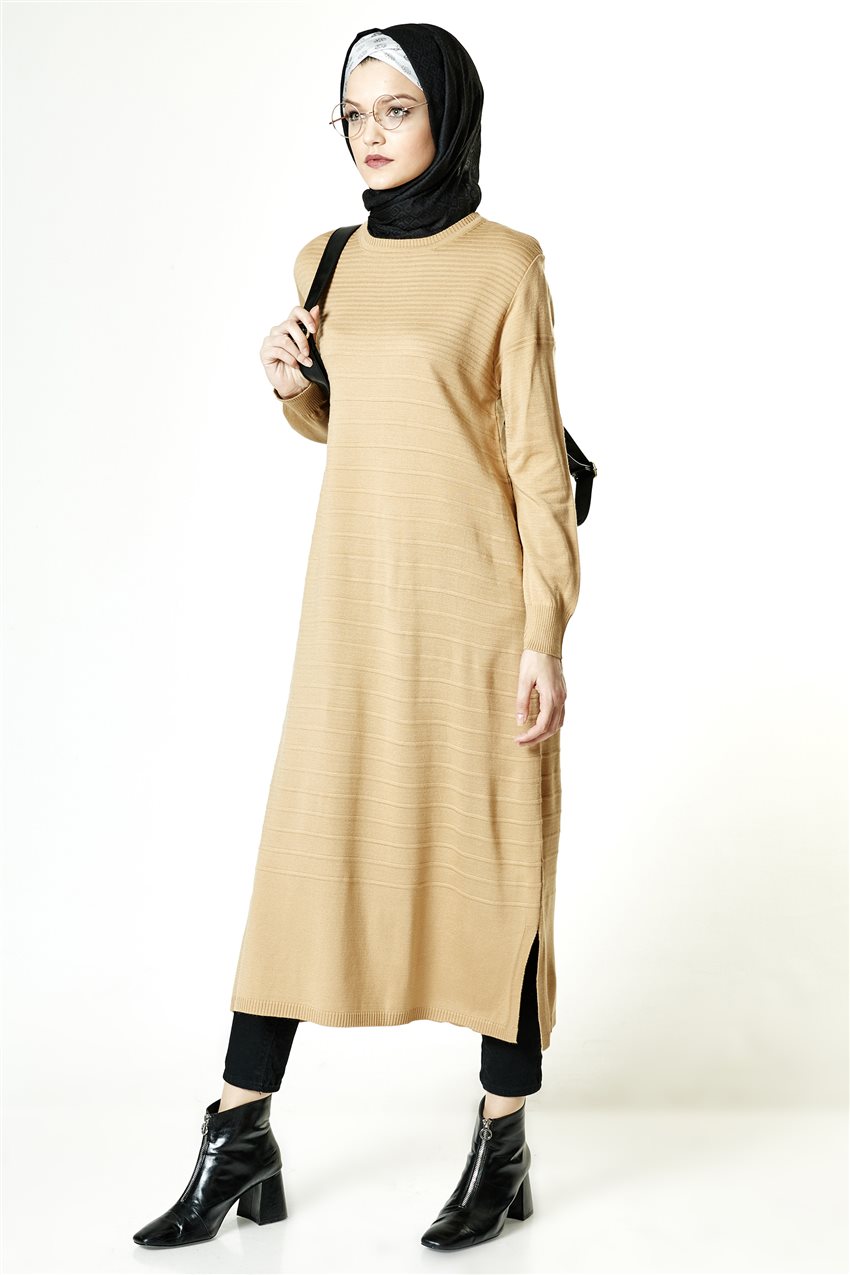Knitwear Tunic-Light Brown LR1551-09