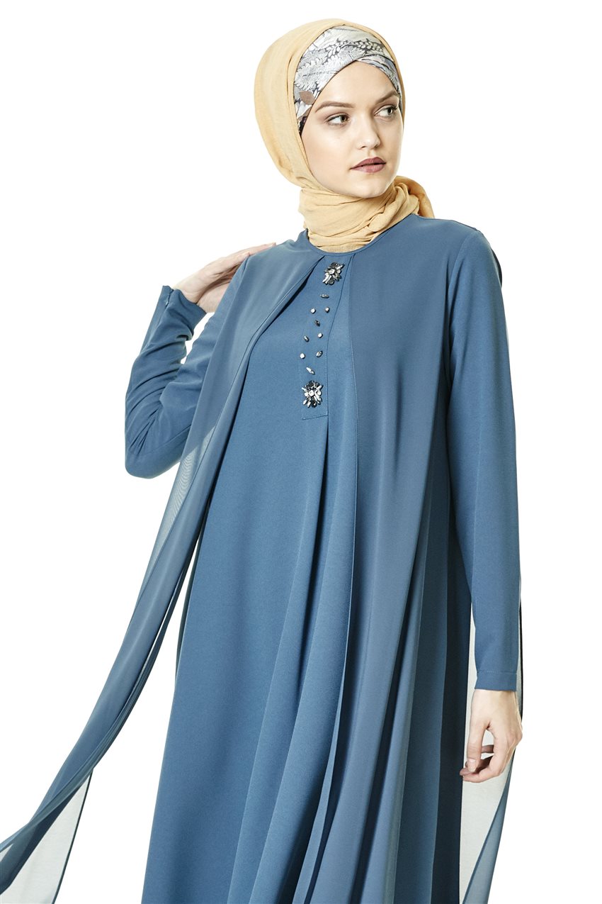 تونيك فستان-رمادي أزرق ar-8K4901-0470
