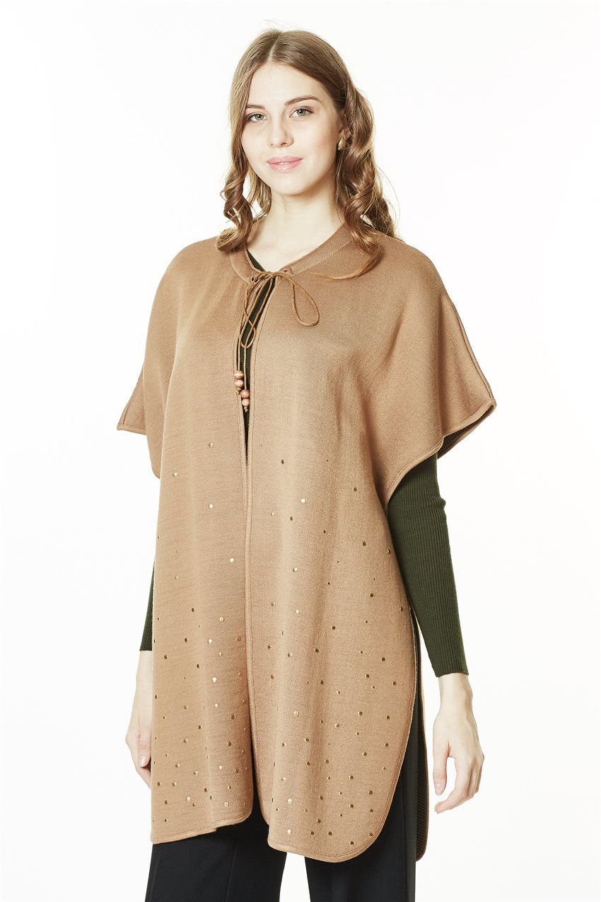 Knitwear Poncho-Camel TK-L4085-03