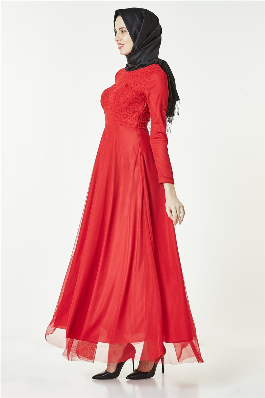 Abiye Kırmızı Elbise ELB 3456-34