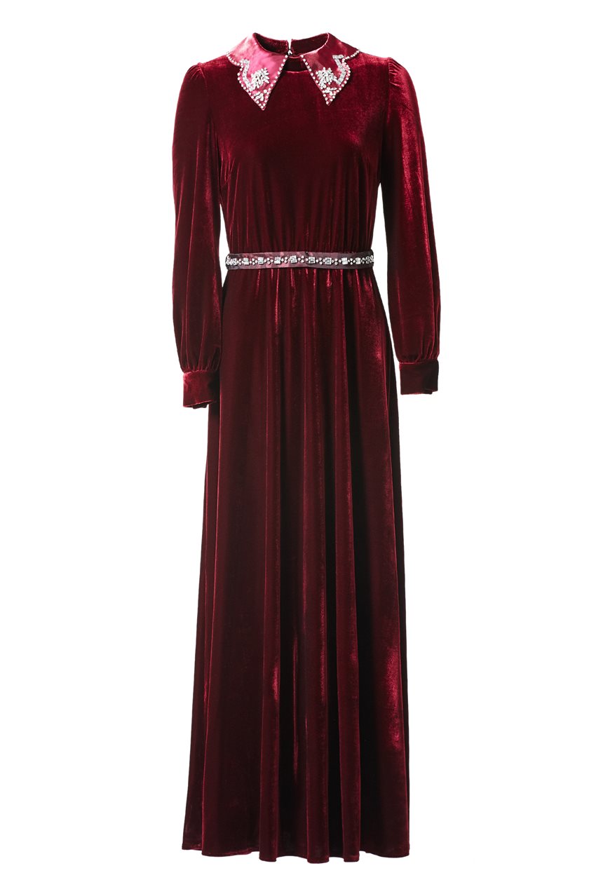 Evening Dress-Claret Red KA-A7-23048-26