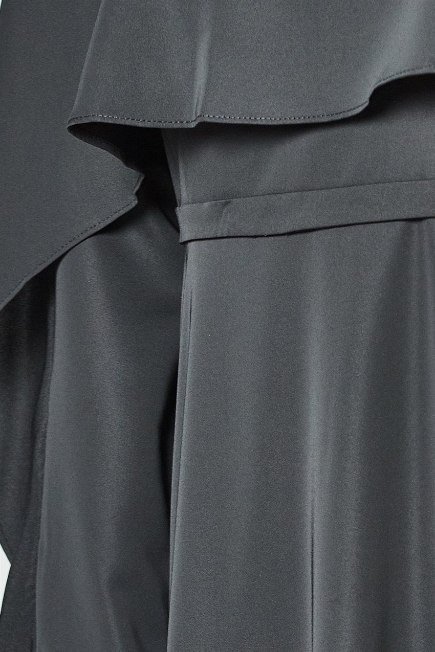 Pelerin Detaylı Siyah Elbise 7K9405-01