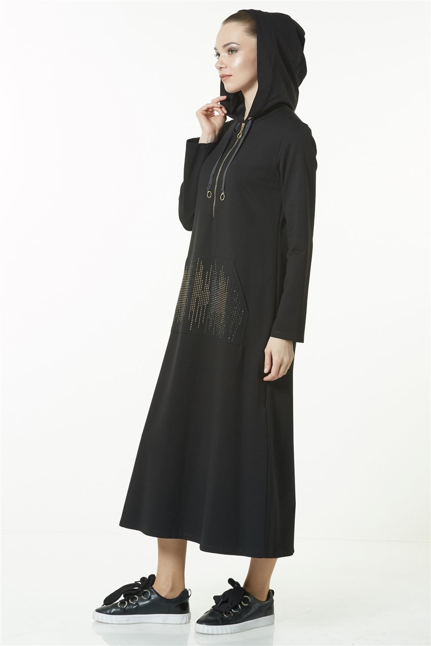 Vivencia 2 İp Örme Siyah Elbise TK-V18B4003-01