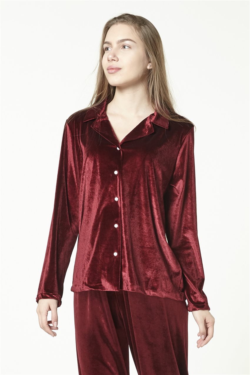Velvet Pajamas 1013 Claret Red