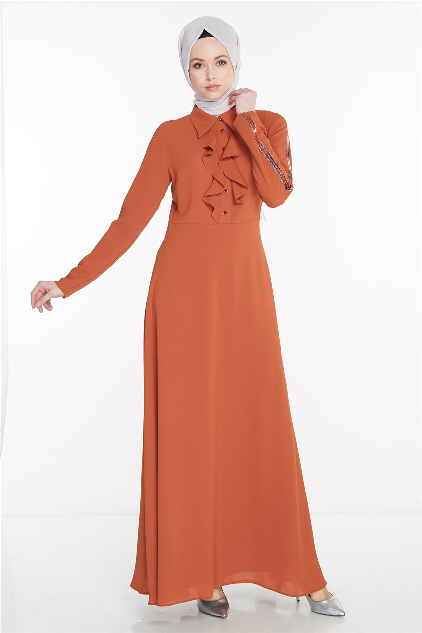 فستان-أحمر قرميدي ar-12027-58