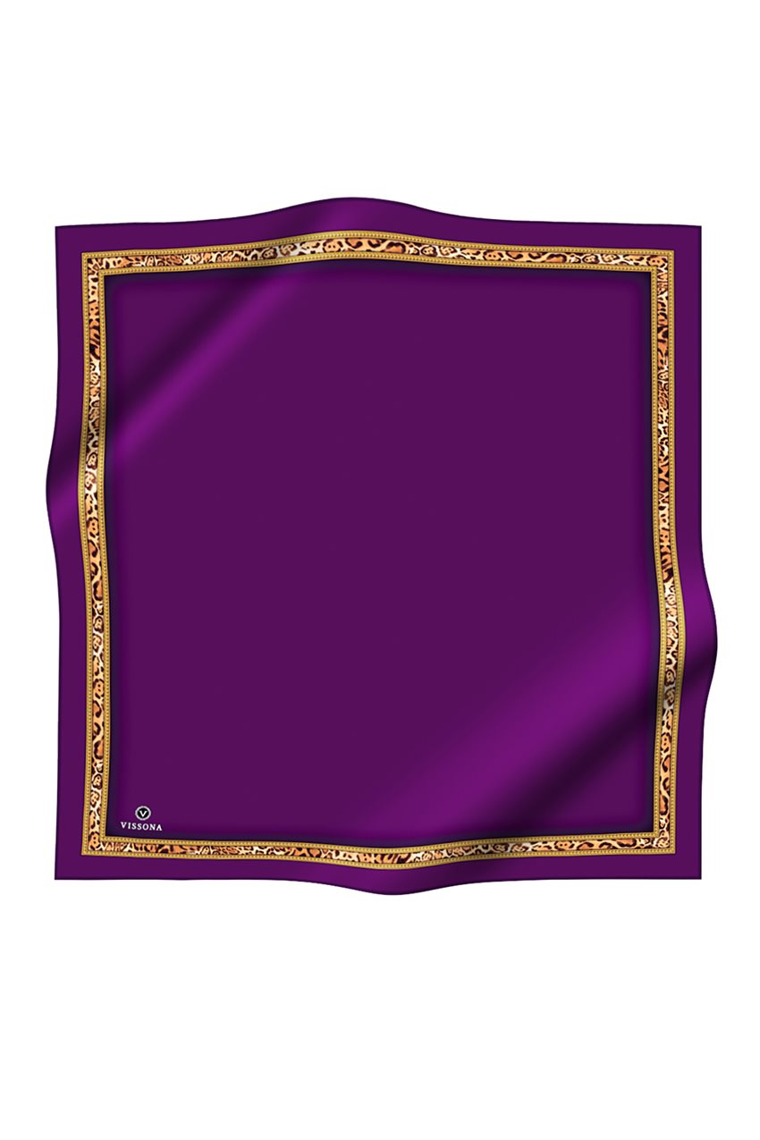 Twill Silk Scarf-Purple Gold 10577-4593