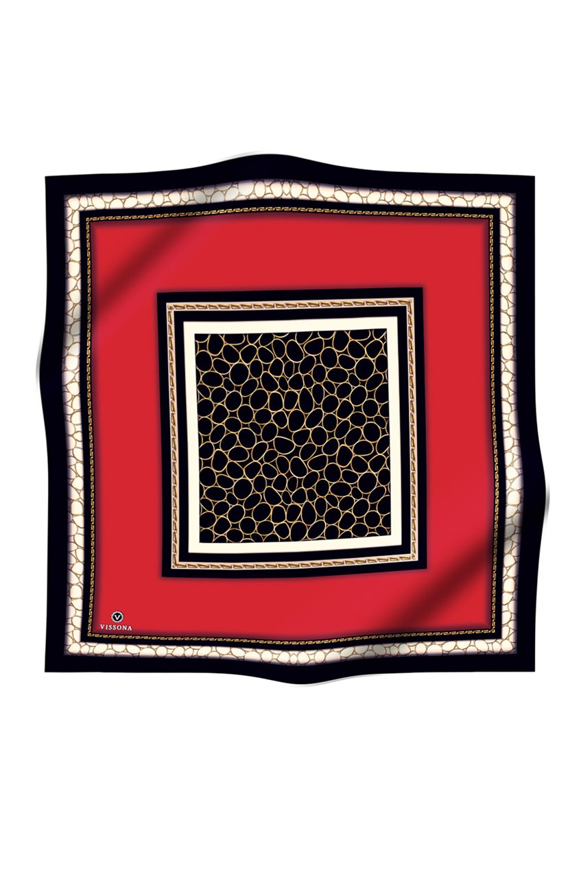 Twill حرير إيشارب-أحمر أسود ar-17147-3401