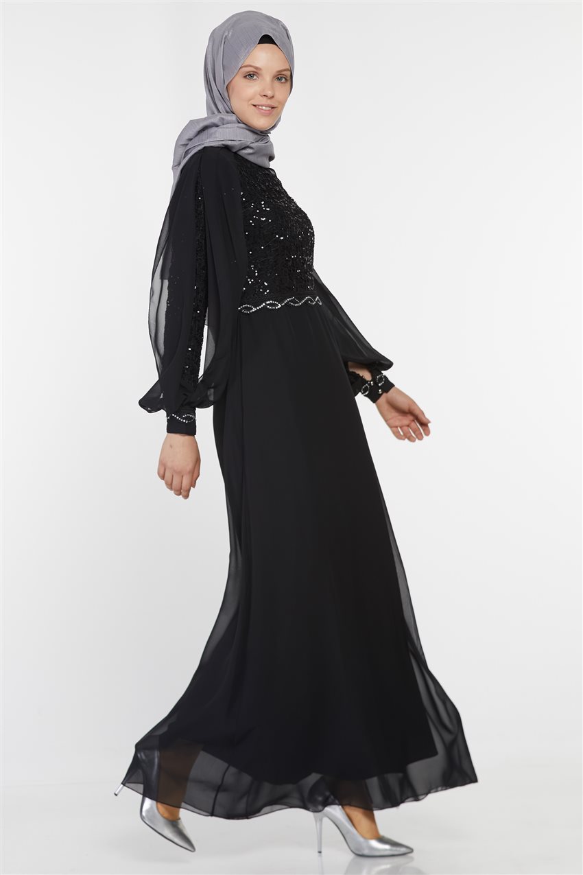 Abiye Siyah Elbise UN-52736-01