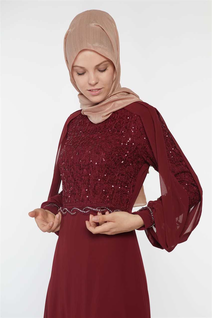 Evening Dress-Claret Red UN-52736-67
