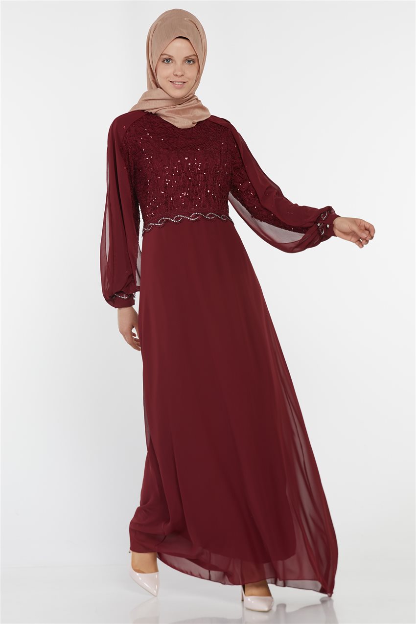 Evening Dress-Claret Red UN-52736-67