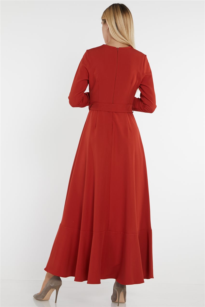 فستان-أحمر قرميدي ar-22041-58