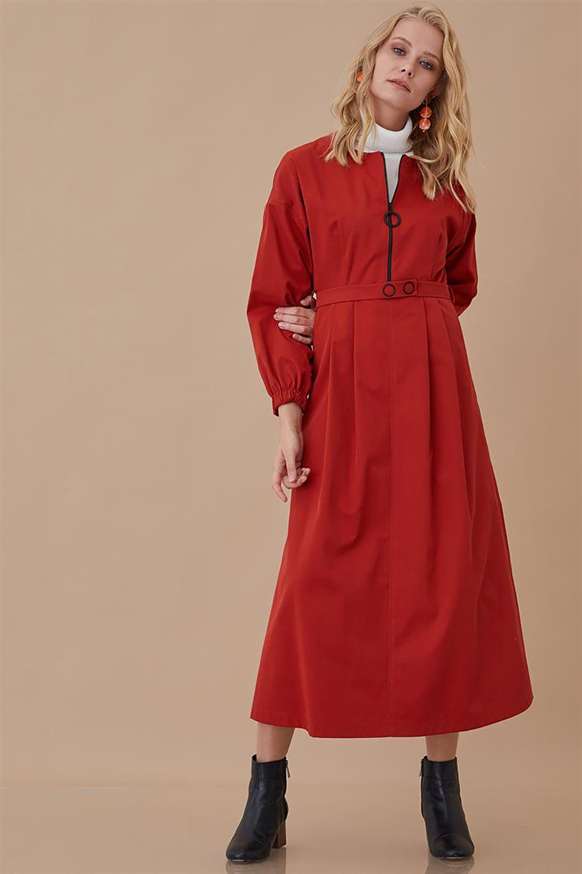 فستان-أحمر قرميدي KA-A8-23033-67