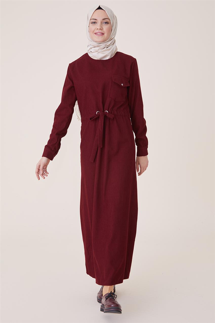 Velvet Dress-Claret Red PL-9W524-67