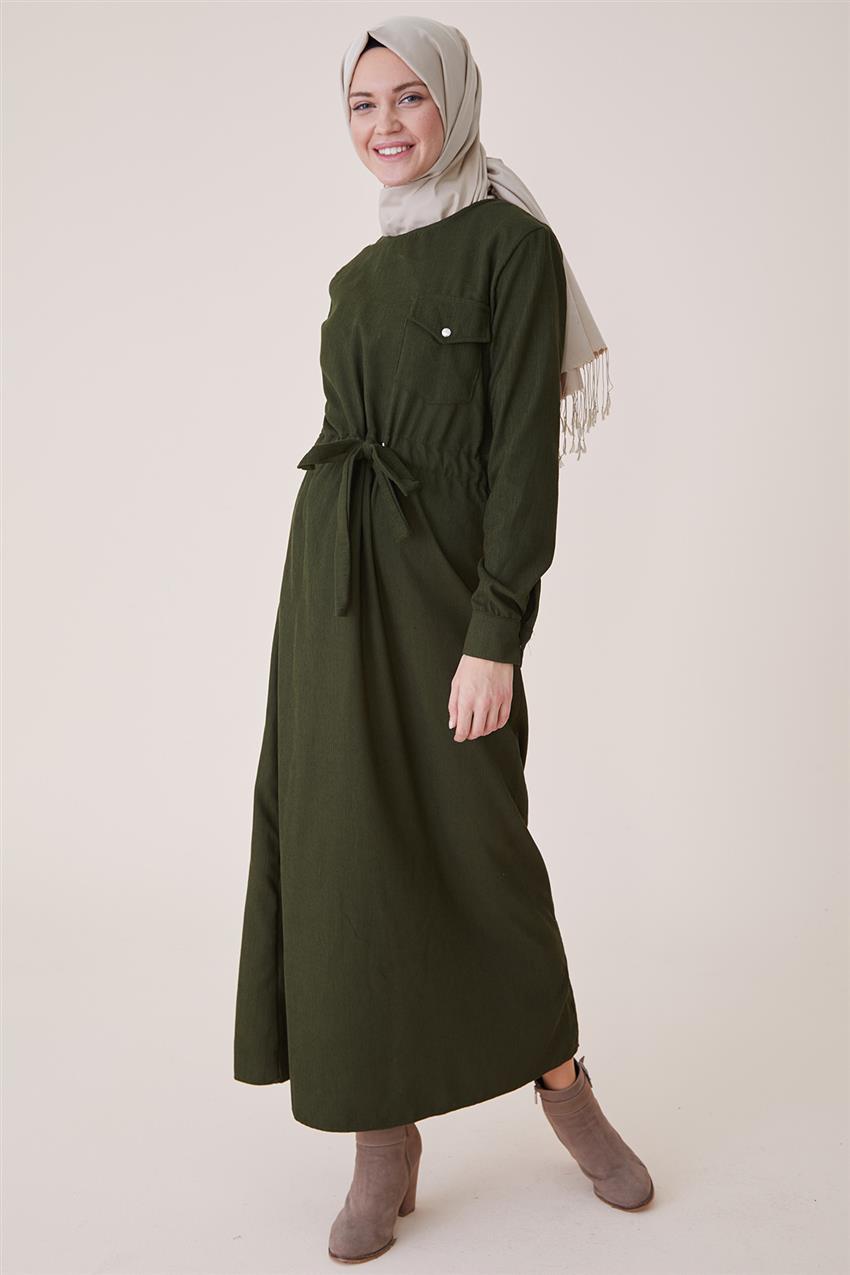 Velvet Dress-Khaki PL-9W524-27