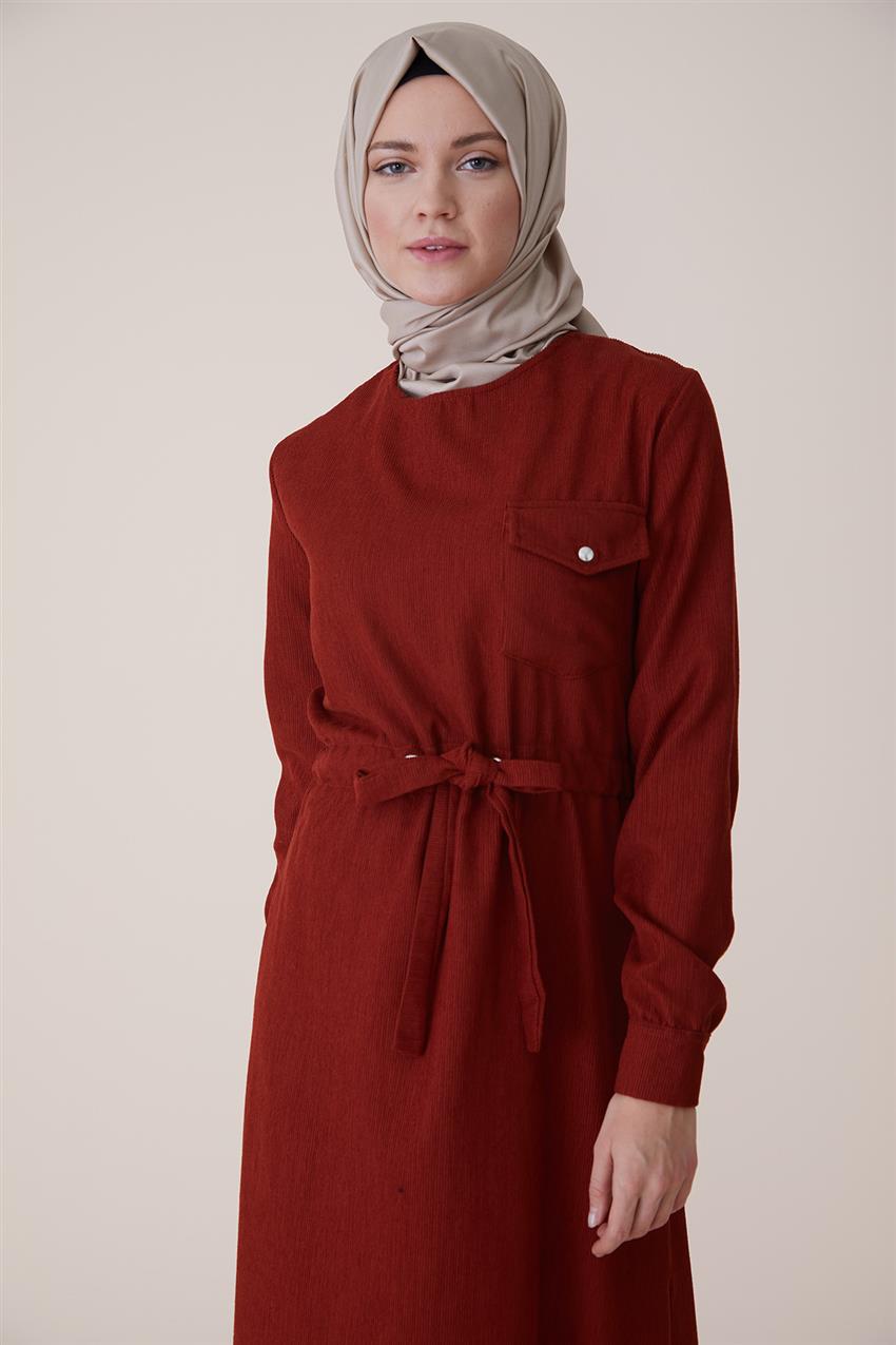مخمل فستان-أحمر قرميدي PL-9W524-58