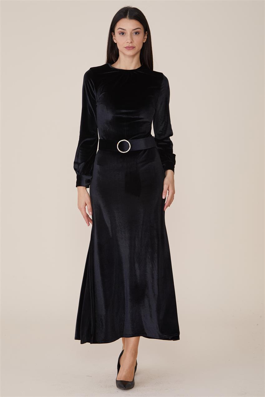 Velvet Dress-Black UAH-9W3470-01