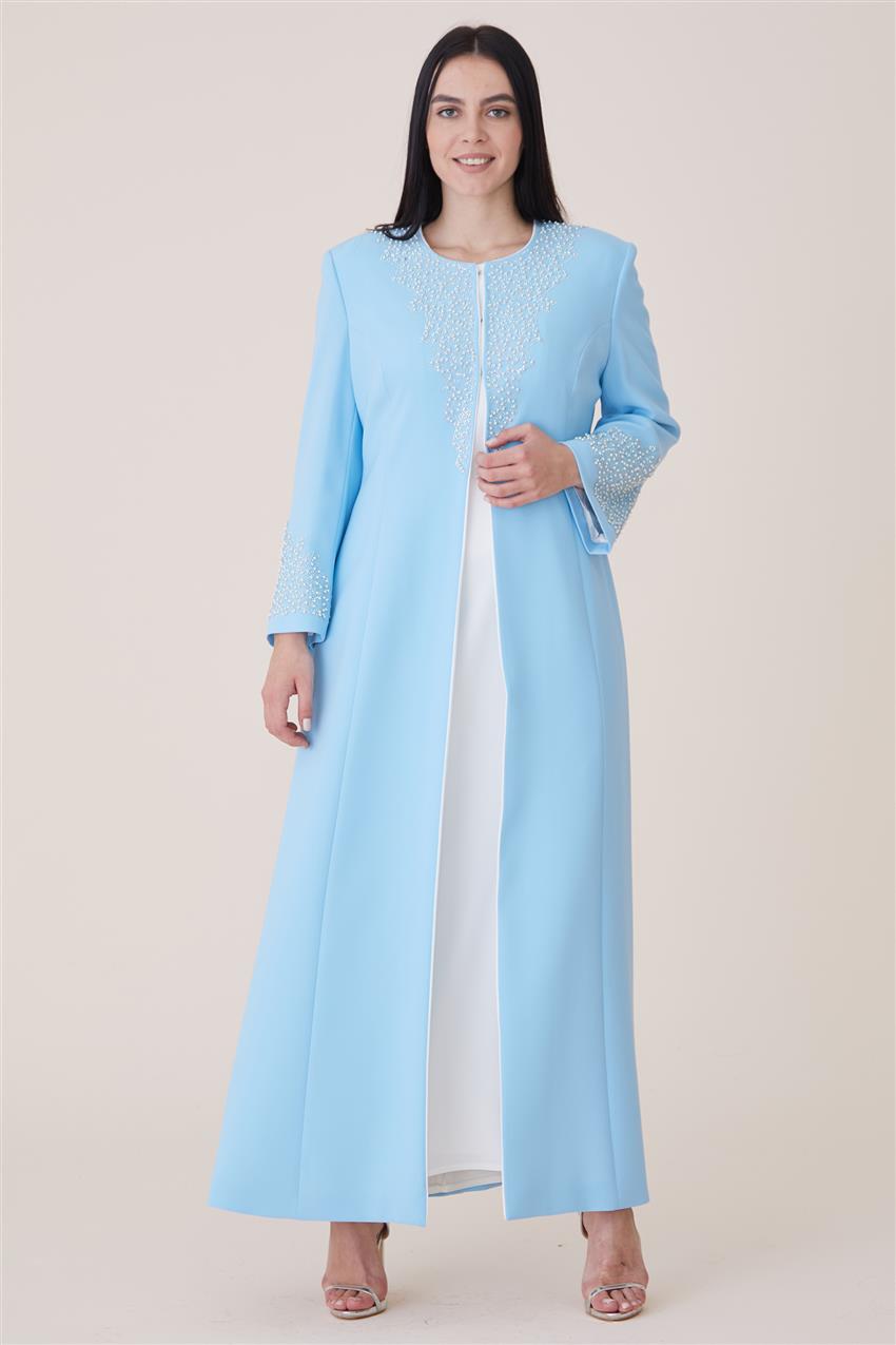 Elbiseli Kaftan-Açık Mavi 19K165-15