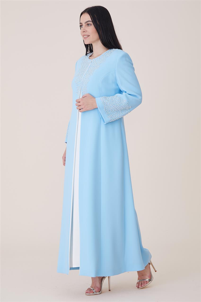 Elbiseli Kaftan-Açık Mavi 19K165-15