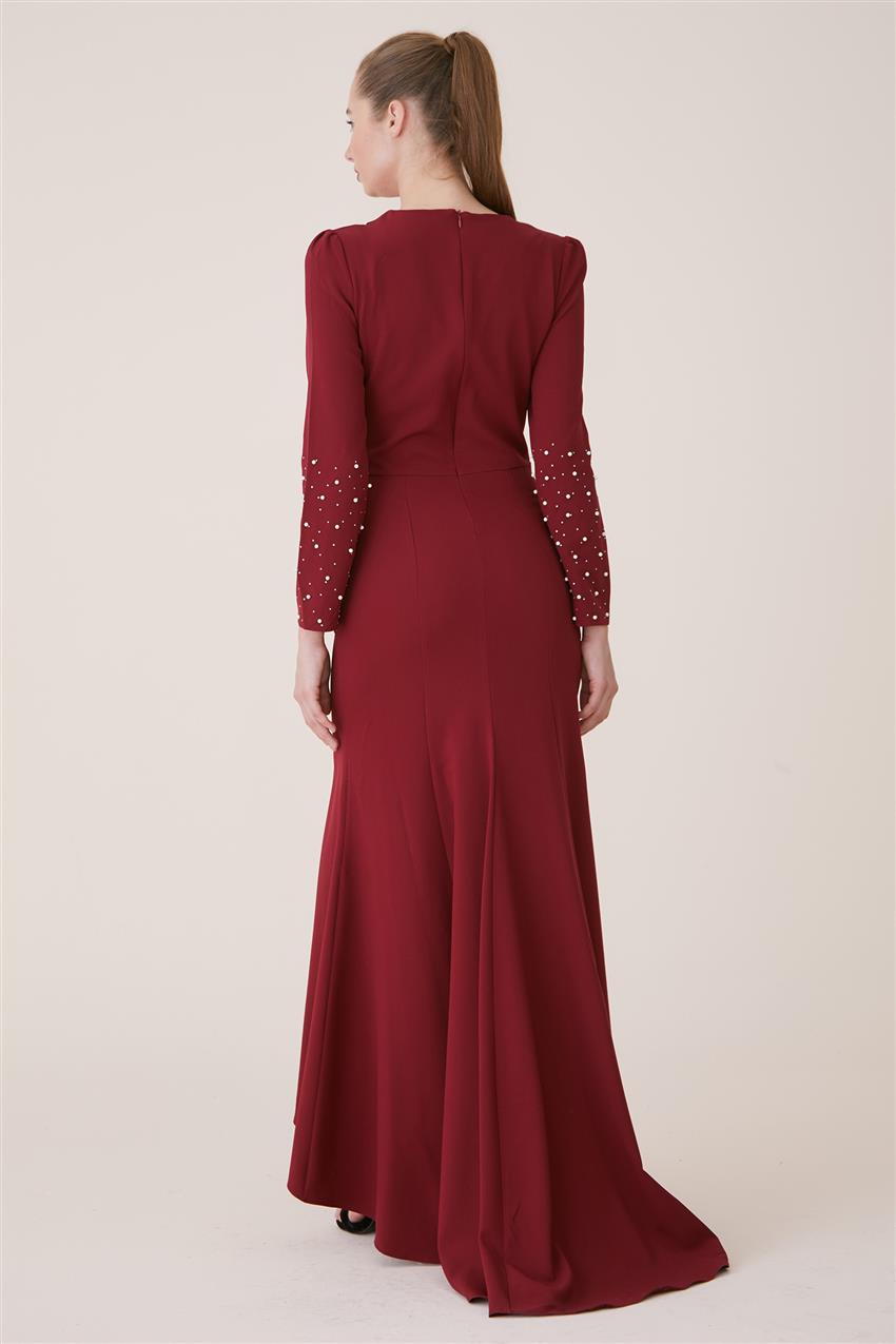 Evening Dress Dress-Claret Red 3009-67