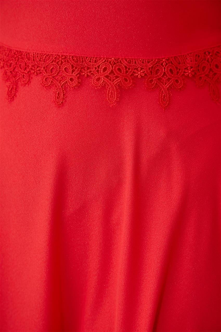 Güpürlü Abiye Kırmızı Elbise Z1179-11