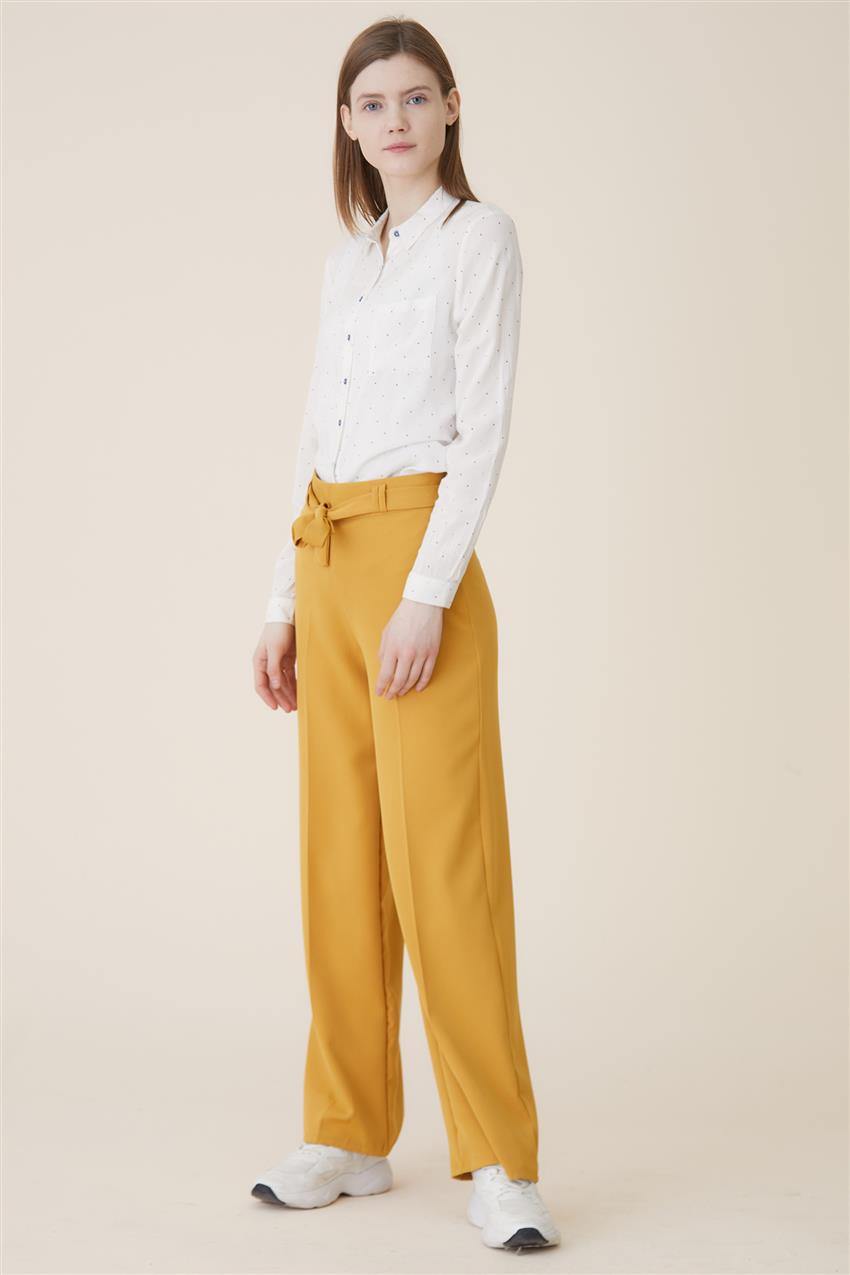 Ütülü Sarı Pantolon 