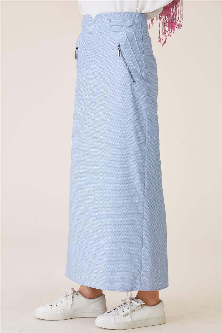 Blue Pocket Fermur flat cut skirt